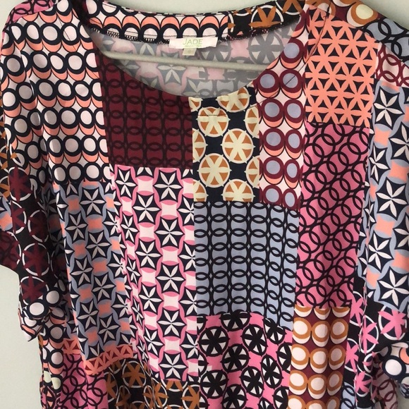 JADE Melody Tam Geo Patch Print Tie Top - Picture 3 of 5